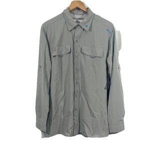Gillz Salt Water Fishing Long Sleeve Wuick Dry Shirt NWT Sz. Medium Stretch Gray